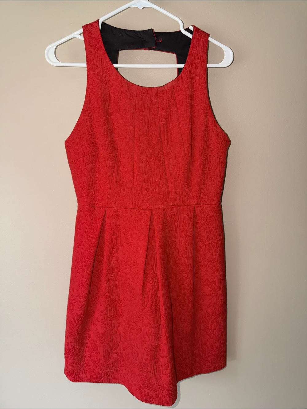 Moulinette Soeurs Red Textured Sleeveless Mini Dress